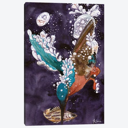 Kingfisher Dive Canvas Print #TKH185} by Terri Kelleher Canvas Art