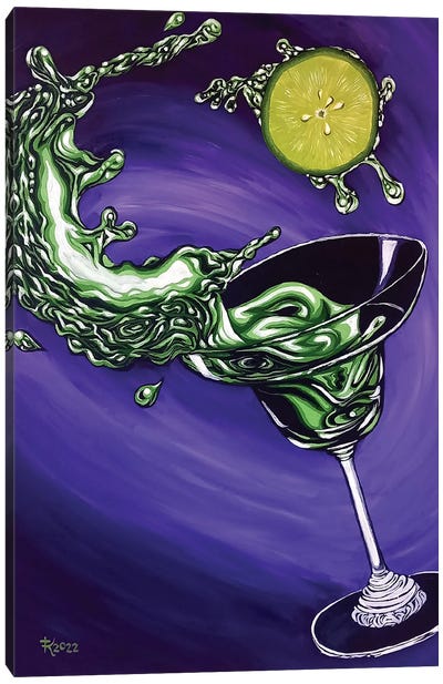 Splash Of Lime Canvas Art Print - Sophisticated Dad