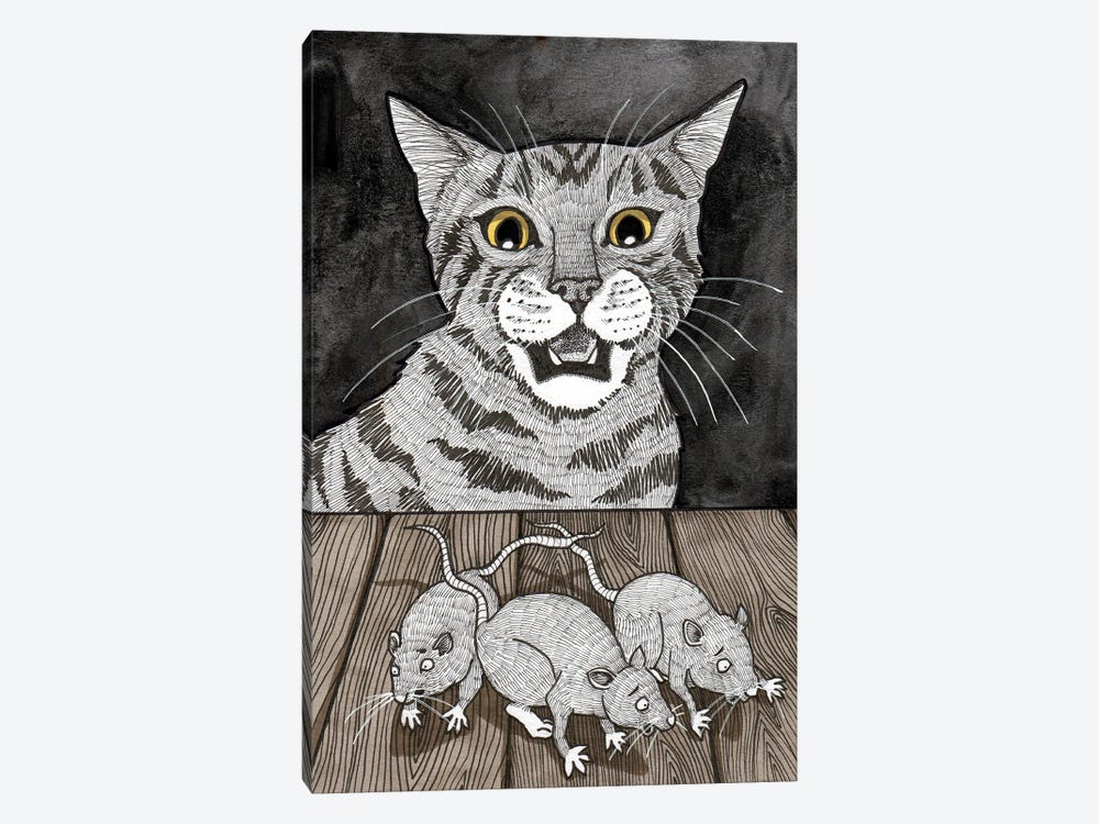 Game Of Cat And Mouse by Terri Kelleher 1-piece Canvas Art