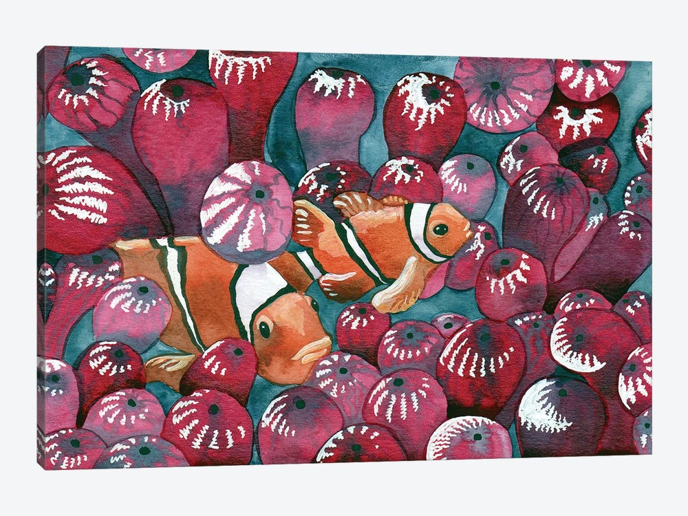 Clown Fish In Anemone by Terri Kelleher 1-piece Canvas Artwork