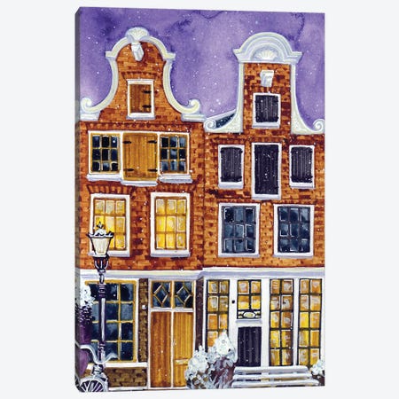 Amsterdam Houses Canvas Print #TKH201} by Terri Kelleher Canvas Wall Art