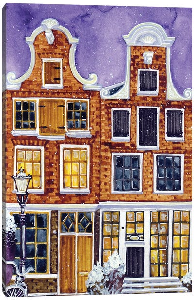 Amsterdam Houses Canvas Art Print - Netherlands Art