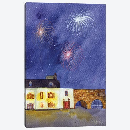 Spanish Arch With Fireworks Canvas Print #TKH212} by Terri Kelleher Canvas Art Print
