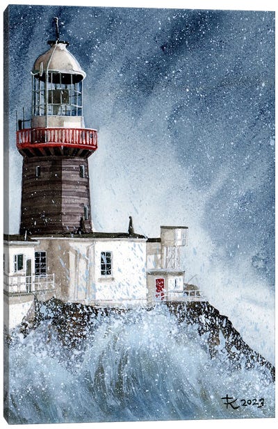 Bailey Lighthouse, Dublin, Ireland Canvas Art Print - Terri Kelleher