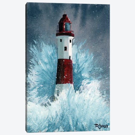 Beachy Head Lighthouse Canvas Print #TKH218} by Terri Kelleher Canvas Print