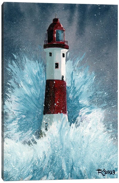 Beachy Head Lighthouse Canvas Art Print - Terri Kelleher