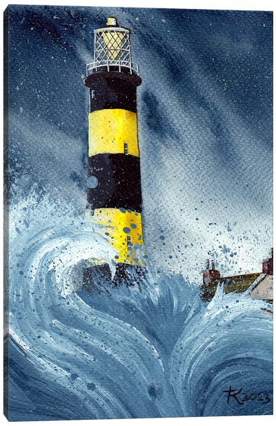 St. John's Point Lighthouse, Downpatrick Canvas Art Print - Terri Kelleher