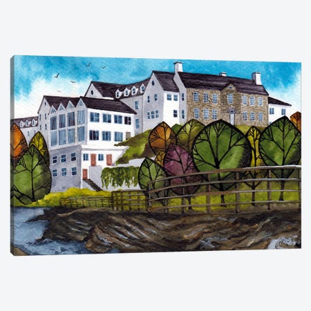 Falls Hotel From The River, Ennistymon, Co. Clare, Ireland Canvas Print #TKH223} by Terri Kelleher Canvas Wall Art