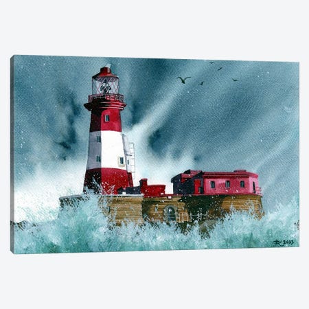 Longstone Lighthouse, UK Canvas Print #TKH226} by Terri Kelleher Canvas Print