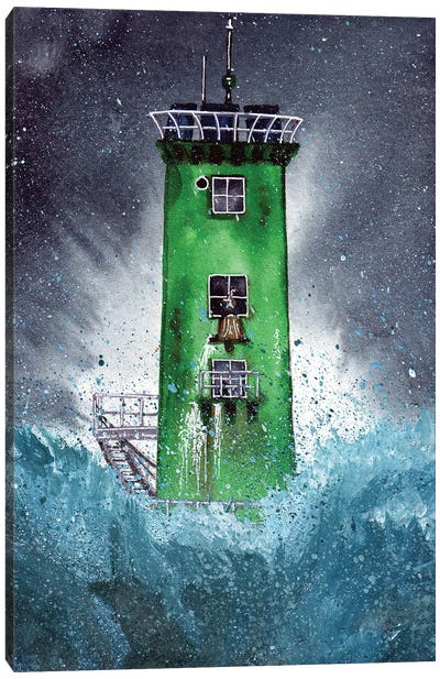 North Bull Lighthouse, Dublin, Ireland Canvas Art Print - Terri Kelleher