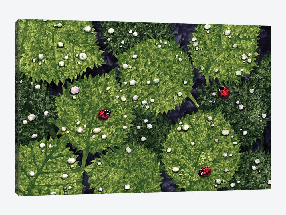 Ladybug Leaves by Terri Kelleher 1-piece Canvas Art