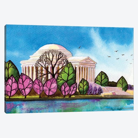Cherry Blossoms In DC Canvas Print #TKH247} by Terri Kelleher Art Print