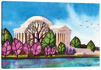 Cherry Blossoms In DC Canvas Art Print - Terri Kelleher
