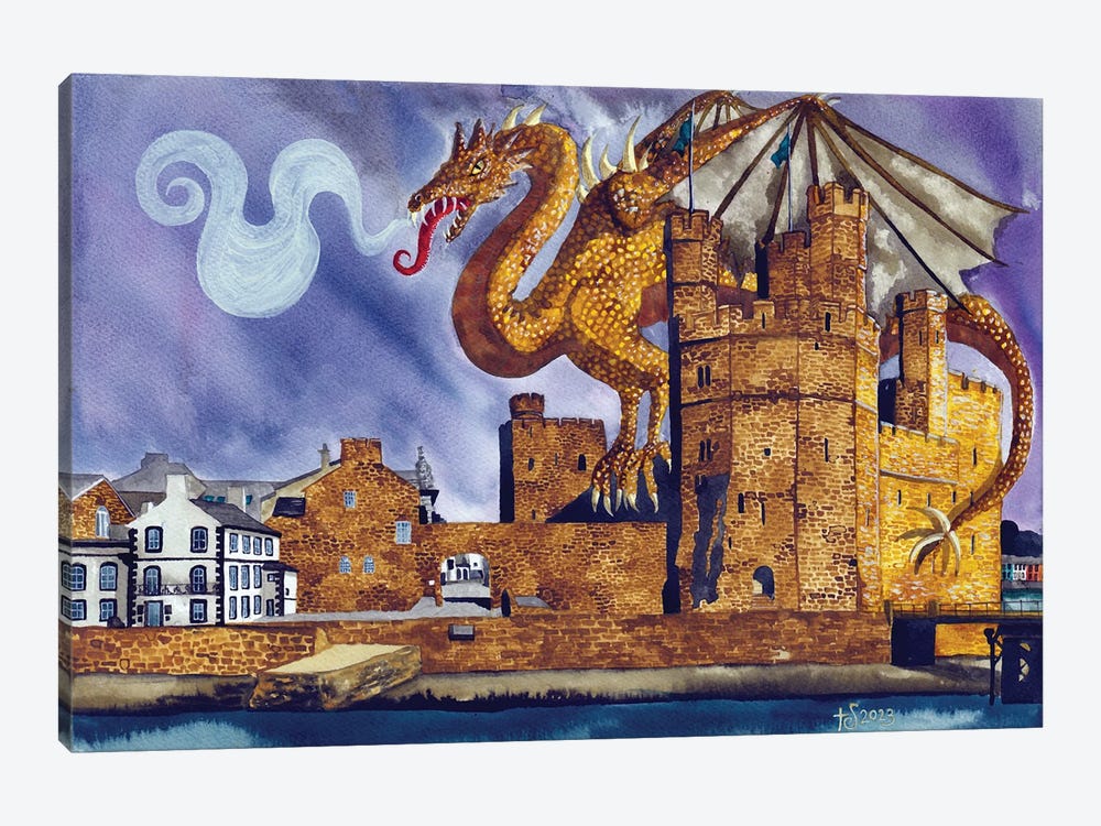 Caernarfon Dragon by Terri Kelleher 1-piece Canvas Art