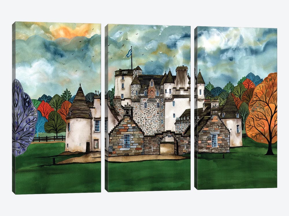 Castle Fraser, Scotland by Terri Kelleher 3-piece Canvas Art Print