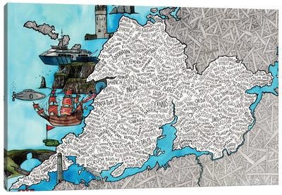 Clare World Map Canvas Art Print - Terri Kelleher
