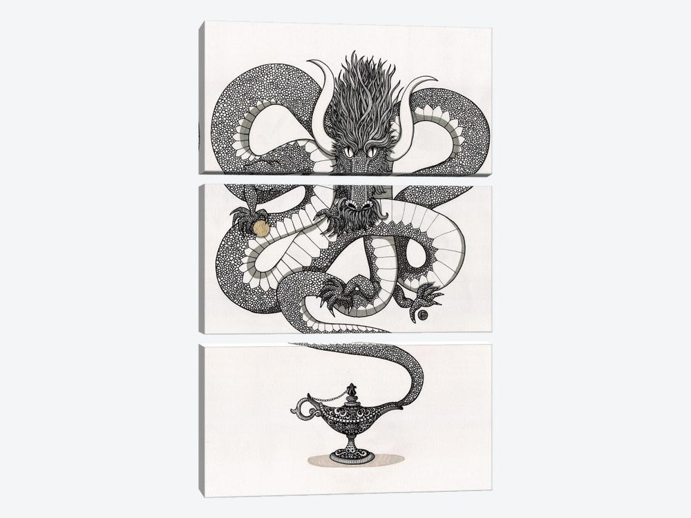 Dragon Genie by Terri Kelleher 3-piece Canvas Artwork