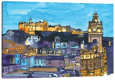 Edinburgh Nights Canvas Art Print - Terri Kelleher