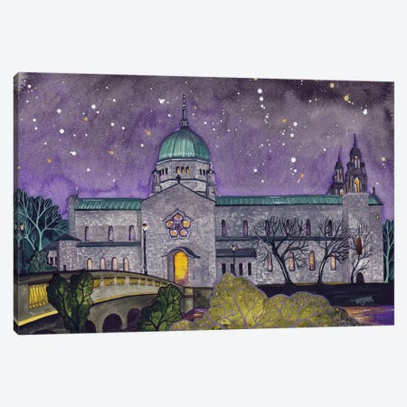 Galway Cathedral At Night Canvas Print #TKH50} by Terri Kelleher Canvas Art Print