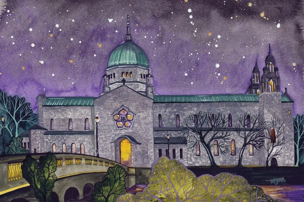 Terri Kelleher: Galway Cathedral At Night by Terri Kelleher