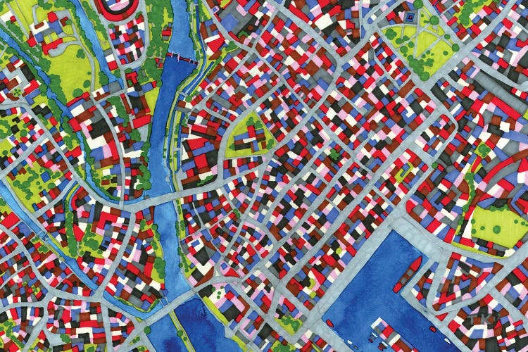 Galway City Patchwork by Terri Kelleher wall art