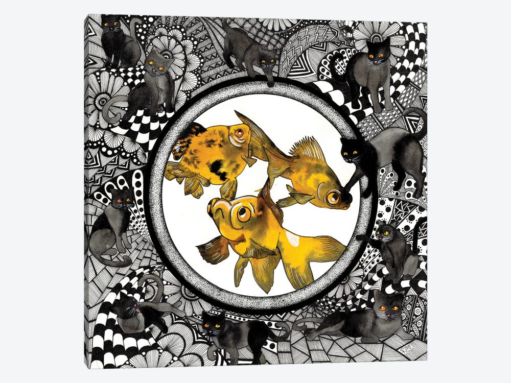 Night Garden - Goldfish by Terri Kelleher 1-piece Canvas Wall Art