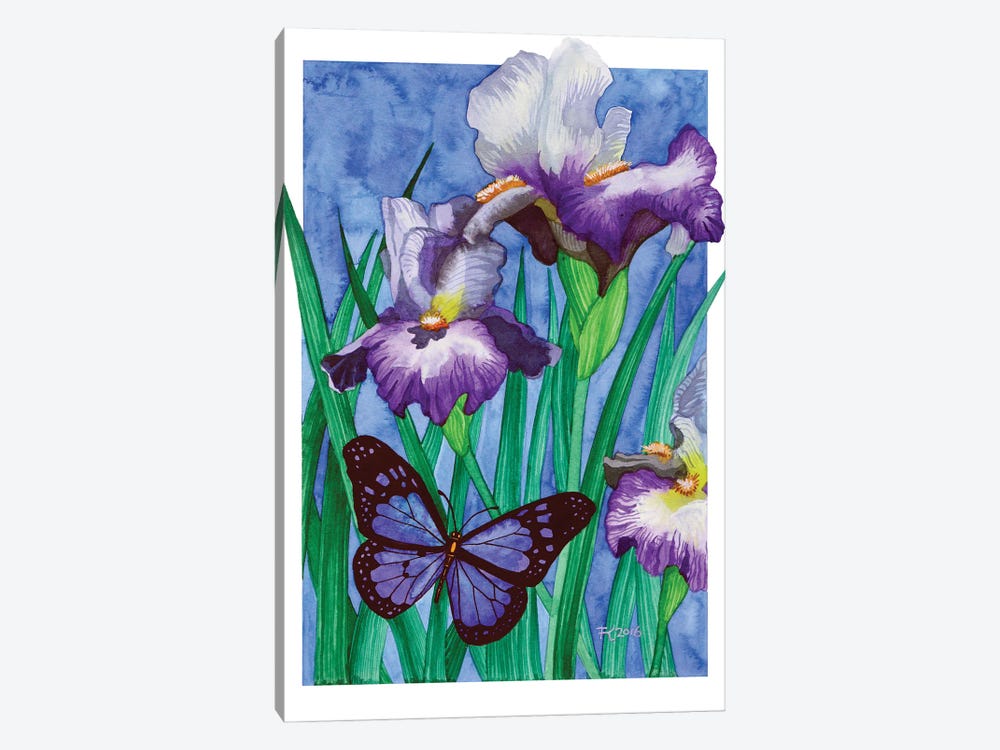 Iris Butterfly by Terri Kelleher 1-piece Canvas Art