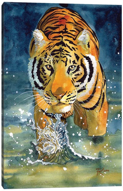 Jungle Cat VIII Canvas Art Print - Terri Kelleher