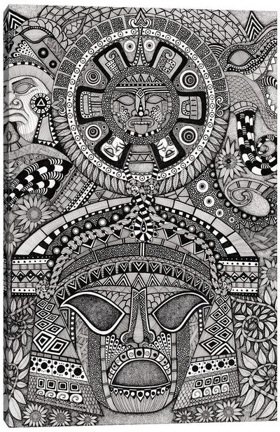 Ancient Faces - Mayan Canvas Art Print - Terri Kelleher