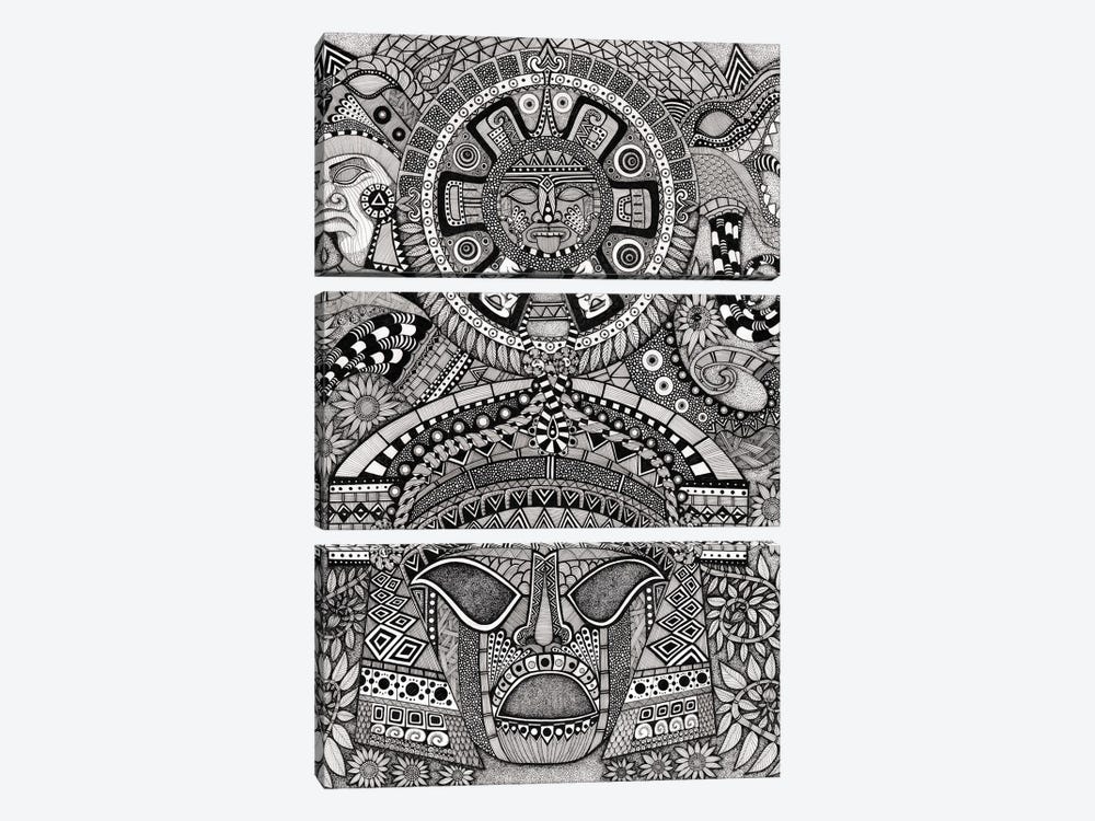Ancient Faces - Mayan by Terri Kelleher 3-piece Canvas Art Print
