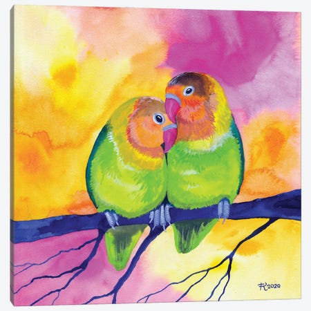 Love Birds II Canvas Print #TKH84} by Terri Kelleher Art Print