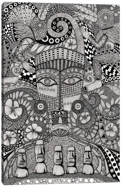 Ancient Faces - Rapa Nui Canvas Art Print - Terri Kelleher