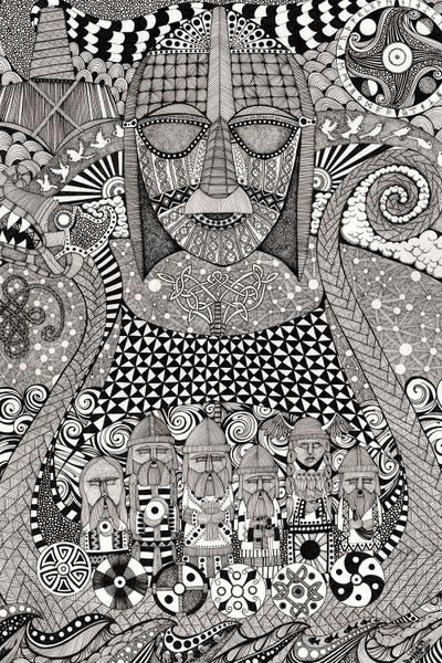 Ancient Faces - Viking by Terri Kelleher art print