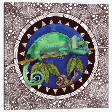 Night Garden - Chameleon Canvas Print #TKH98} by Terri Kelleher Canvas Art Print
