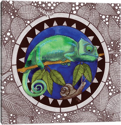 Night Garden - Chameleon Canvas Art Print - Terri Kelleher