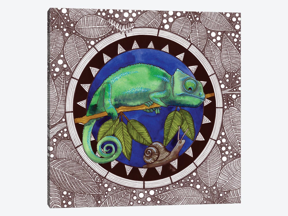 Night Garden - Chameleon by Terri Kelleher 1-piece Canvas Art Print
