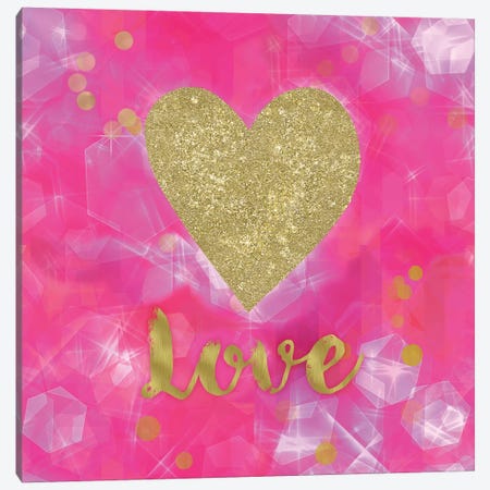Glitter Love Pink Canvas Print #TLA9} by Tina Lavoie Canvas Art