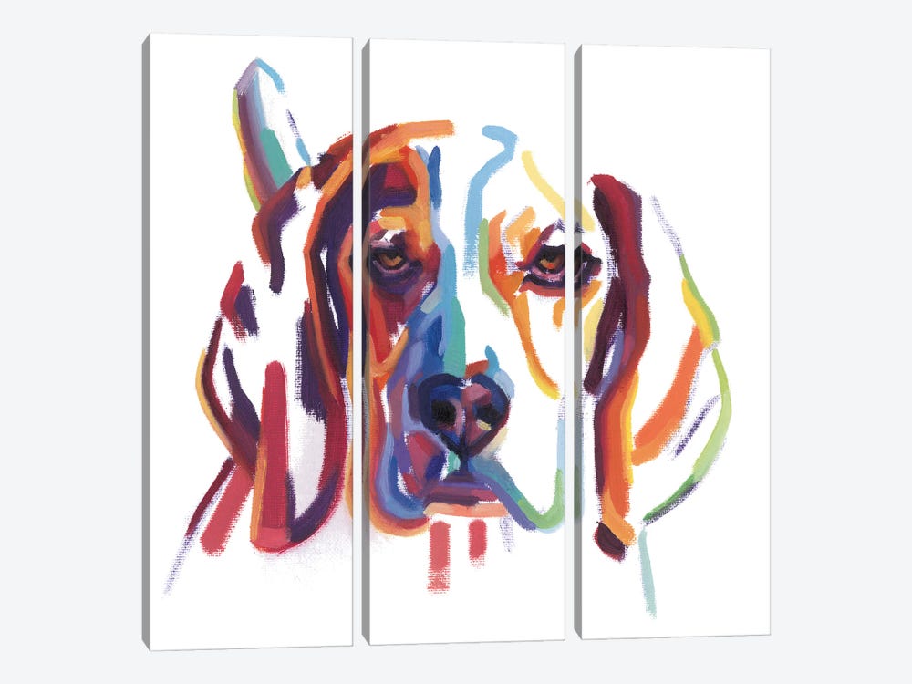 Beagle by Andrew Talbot 3-piece Canvas Artwork