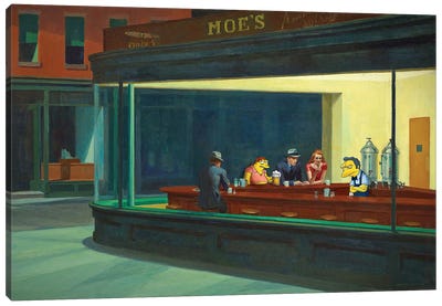 Moe's Nighthawks Canvas Art Print - Best Selling TV & Film
