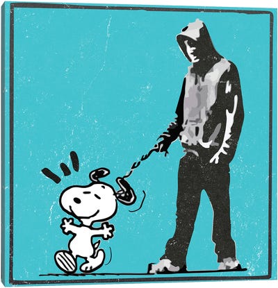 Choose Your Dog - Light Blue Canvas Art Print - Snoopy