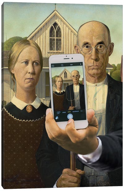 American Gothic 2024 Canvas Art Print - American Gothic Reimagined