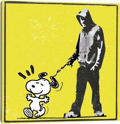Choose Your Dog - Yellow Canvas Art Print - Snoopy