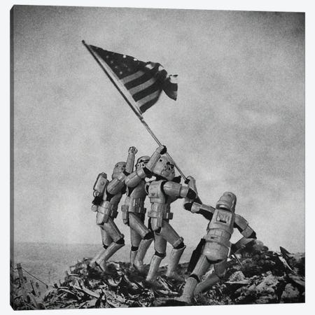 Flag Raising On Iwo Jima Canvas Print #TLE131} by Tony Leone Art Print