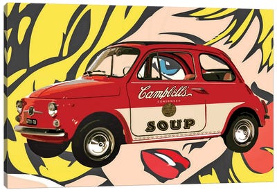 Pop Car Canvas Art Print - Campbell's Soup Can Reimagined