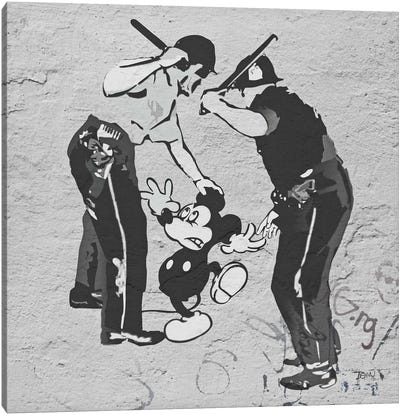 Pop Cop Canvas Art Print - Mickey Mouse
