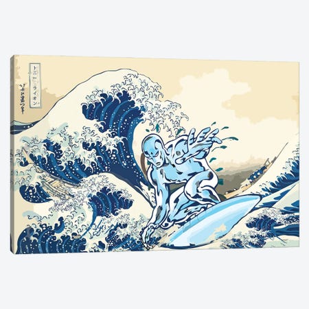 Surf At Kanagawa - The Great Wave Canvas Print #TLE49} by Tony Leone Canvas Art