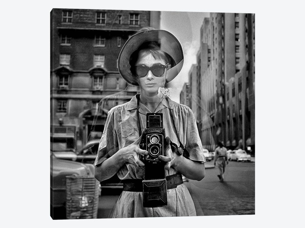 Selfie At Tiffany's - Hepburn Meier by Tony Leone 1-piece Canvas Art
