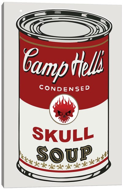 Camp Hell's Canvas Art Print - Campbell's Soup Can Reimagined