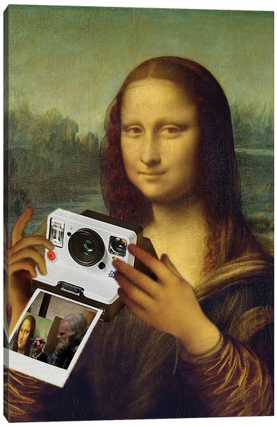 Polaroid Canvas Art Print - Mona Lisa Reimagined