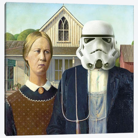 American Gothic Revisited - From National Gallery Series Canvas Print #TLE93} by Tony Leone Art Print